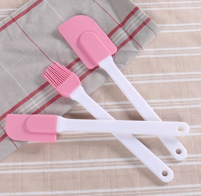 হার্ড প্লাস্টিক তাপ প্রতিরোধী Spatula ব্রাশ, সিলিকন রন্ধন Spatula গোলাপী রঙ