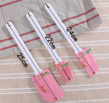 হার্ড প্লাস্টিক তাপ প্রতিরোধী Spatula ব্রাশ, সিলিকন রন্ধন Spatula গোলাপী রঙ
