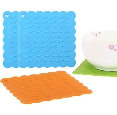 গুরমেট Placemat সিলিকন রান্নাঘর সরঞ্জাম এমবসড ওয়াটার ওয়েভ প্যাটার্ন